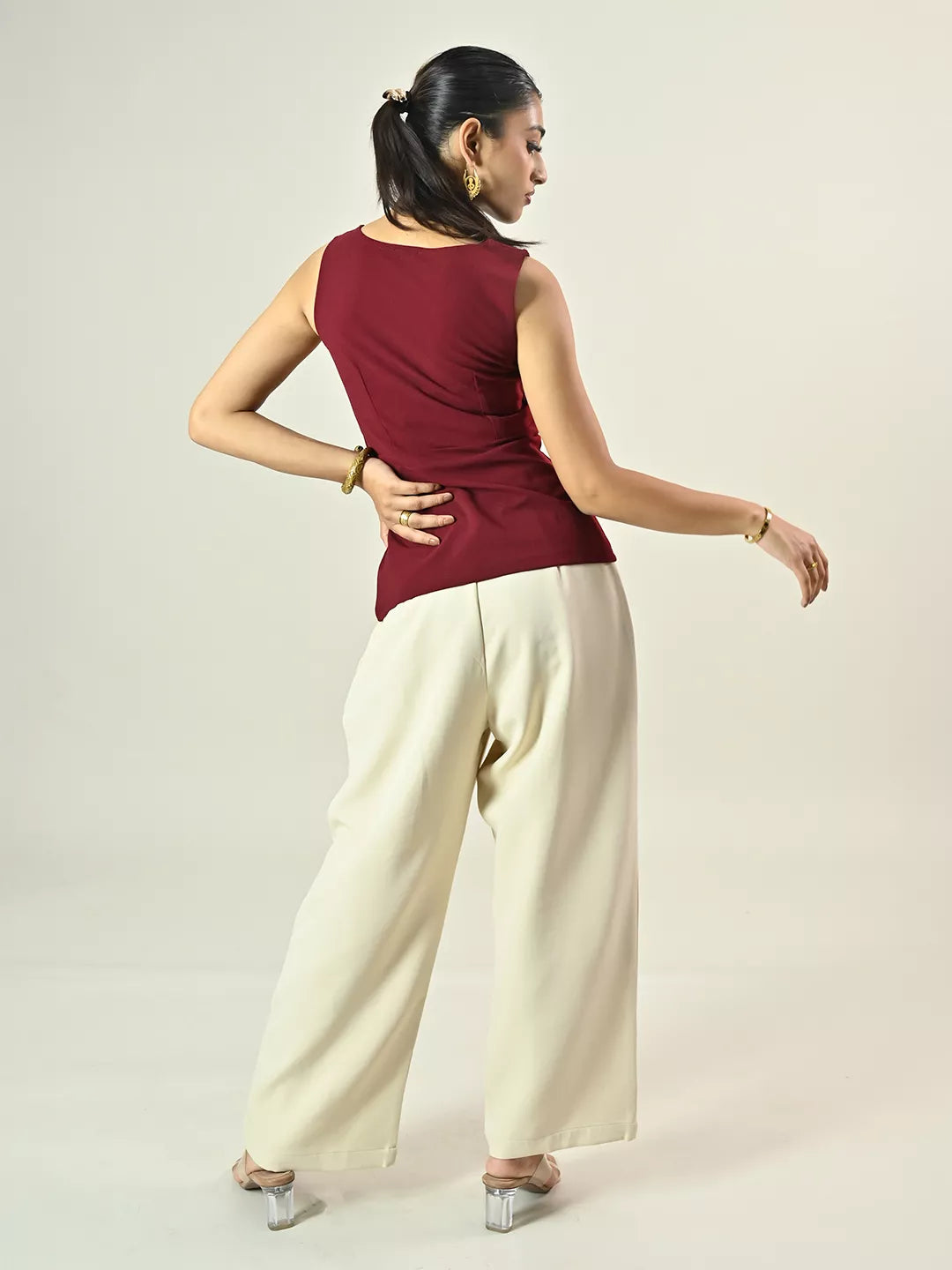 Elevated Draped Top & Tailored Pants Co-Ord Set