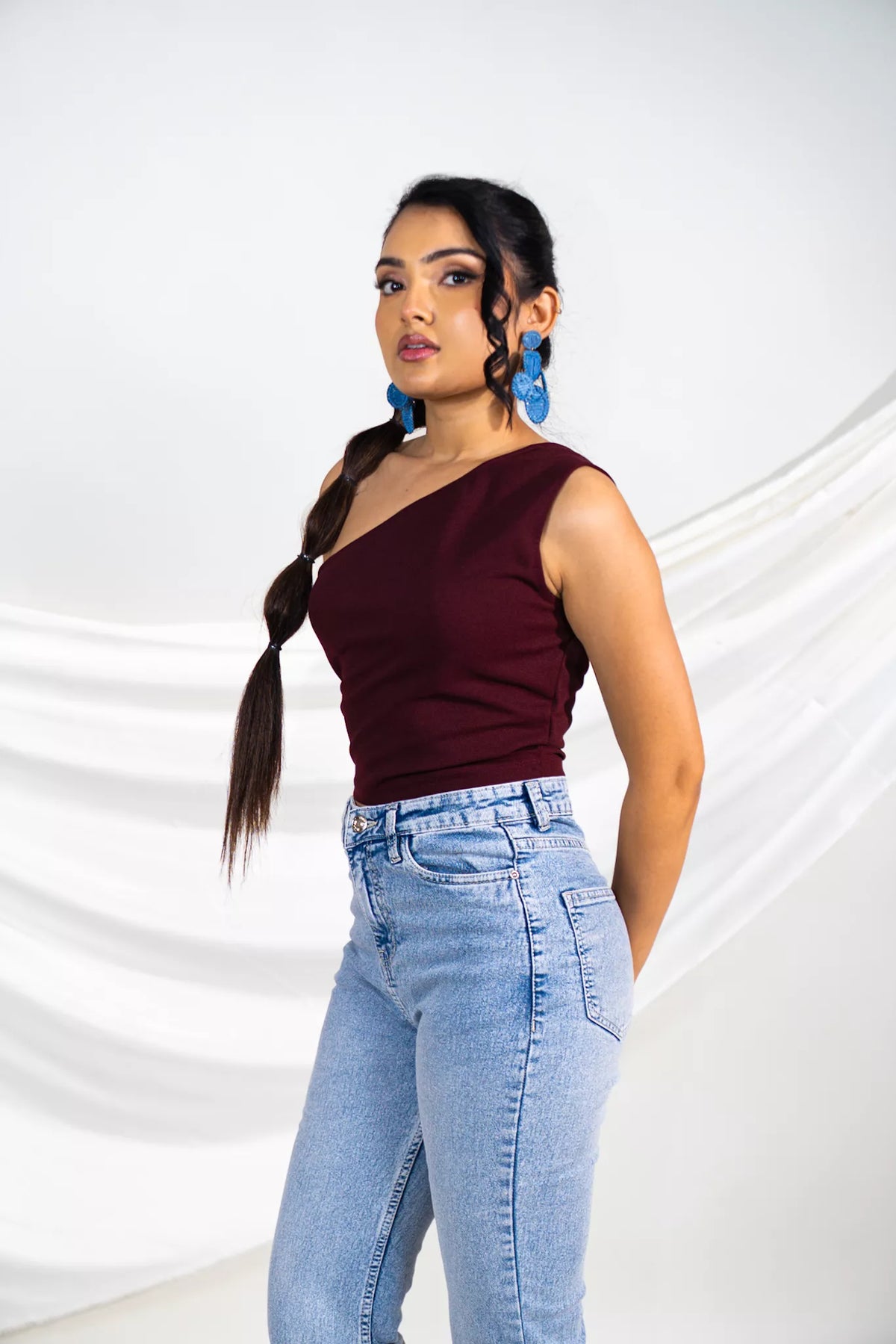 Maroon Back Cut Out Top