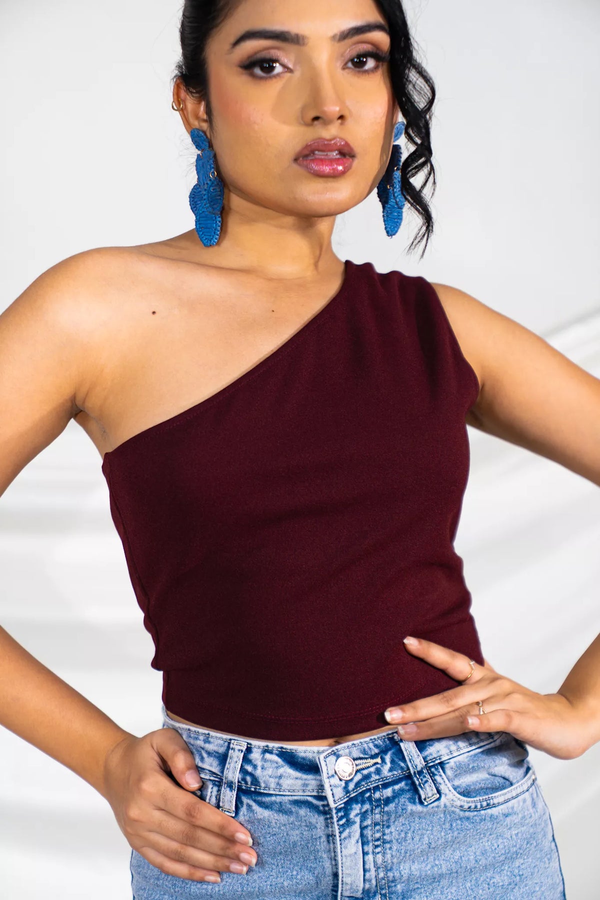 Maroon Back Cut Out Top