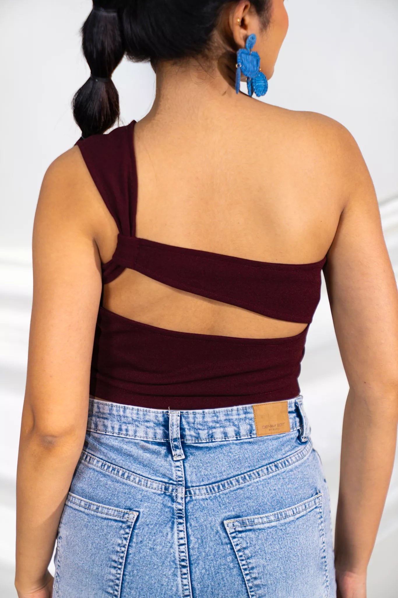Maroon Back Cut Out Top