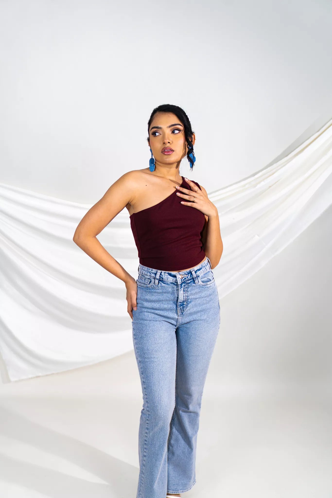 Maroon Back Cut Out Top