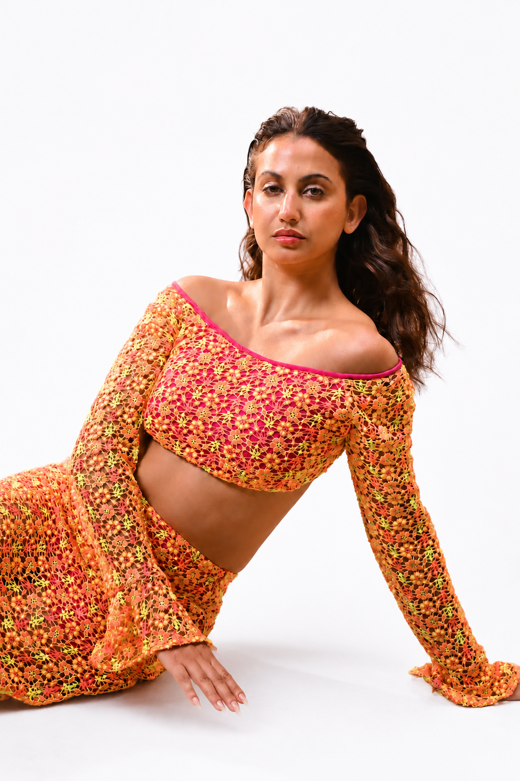 Sunset Bloom Lace Co-ord Set