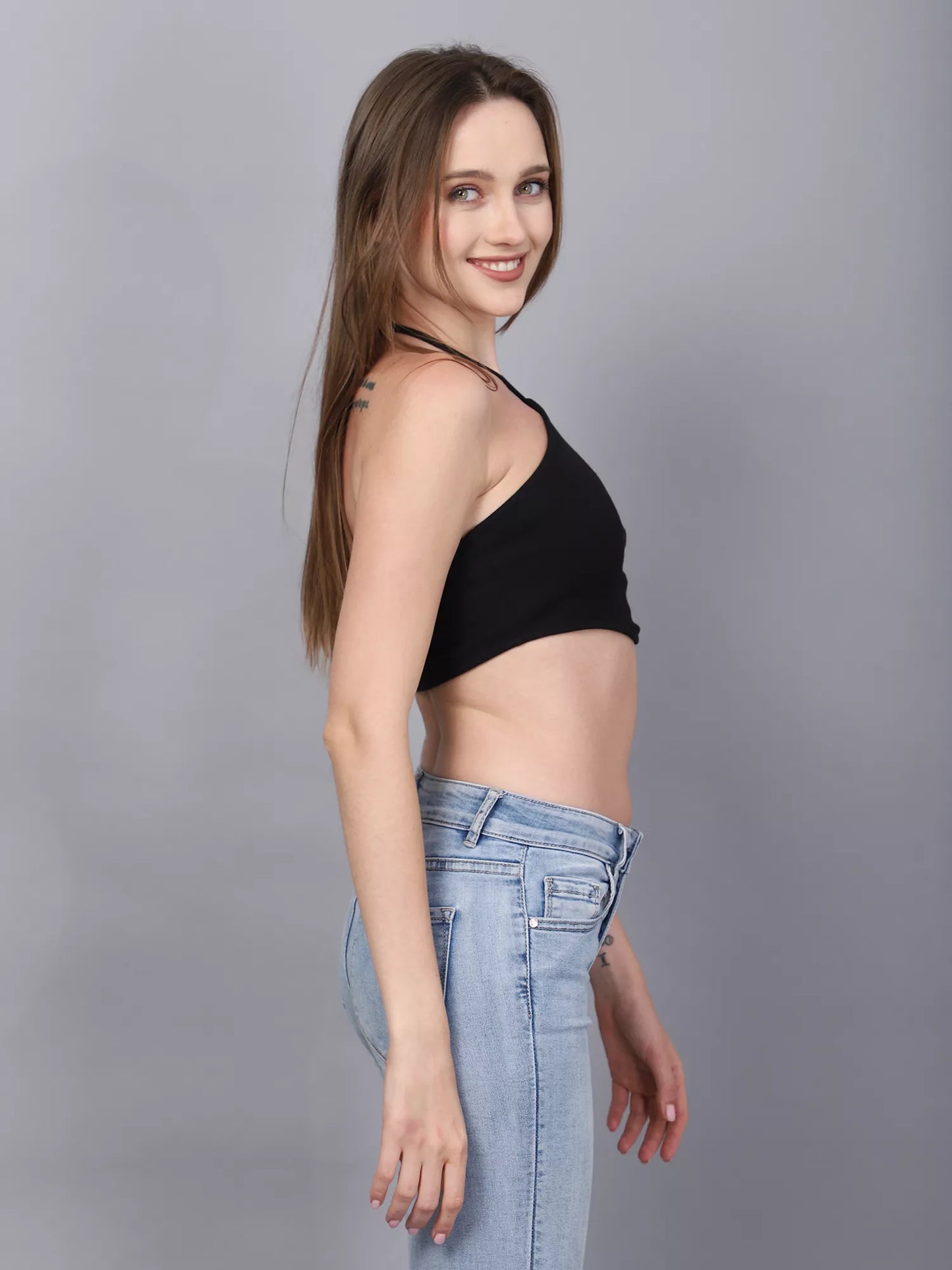 Black Halter Neck Tube Top