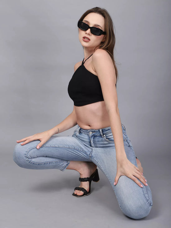Black Halter Neck Tube Top
