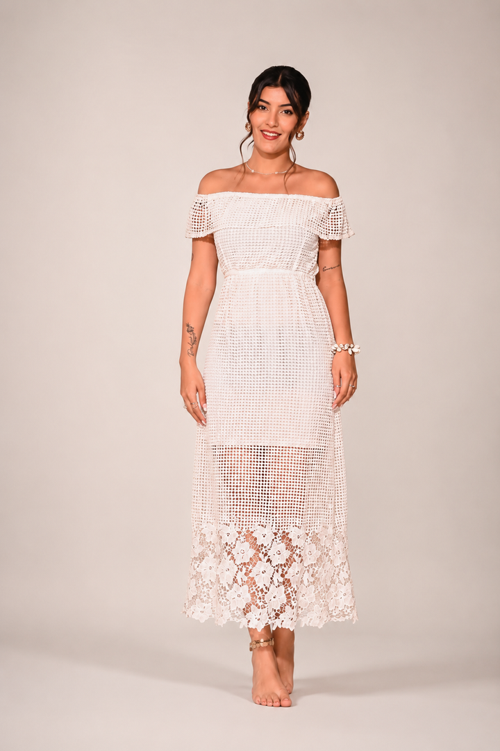 Island Glow Off-Shoulder Dress