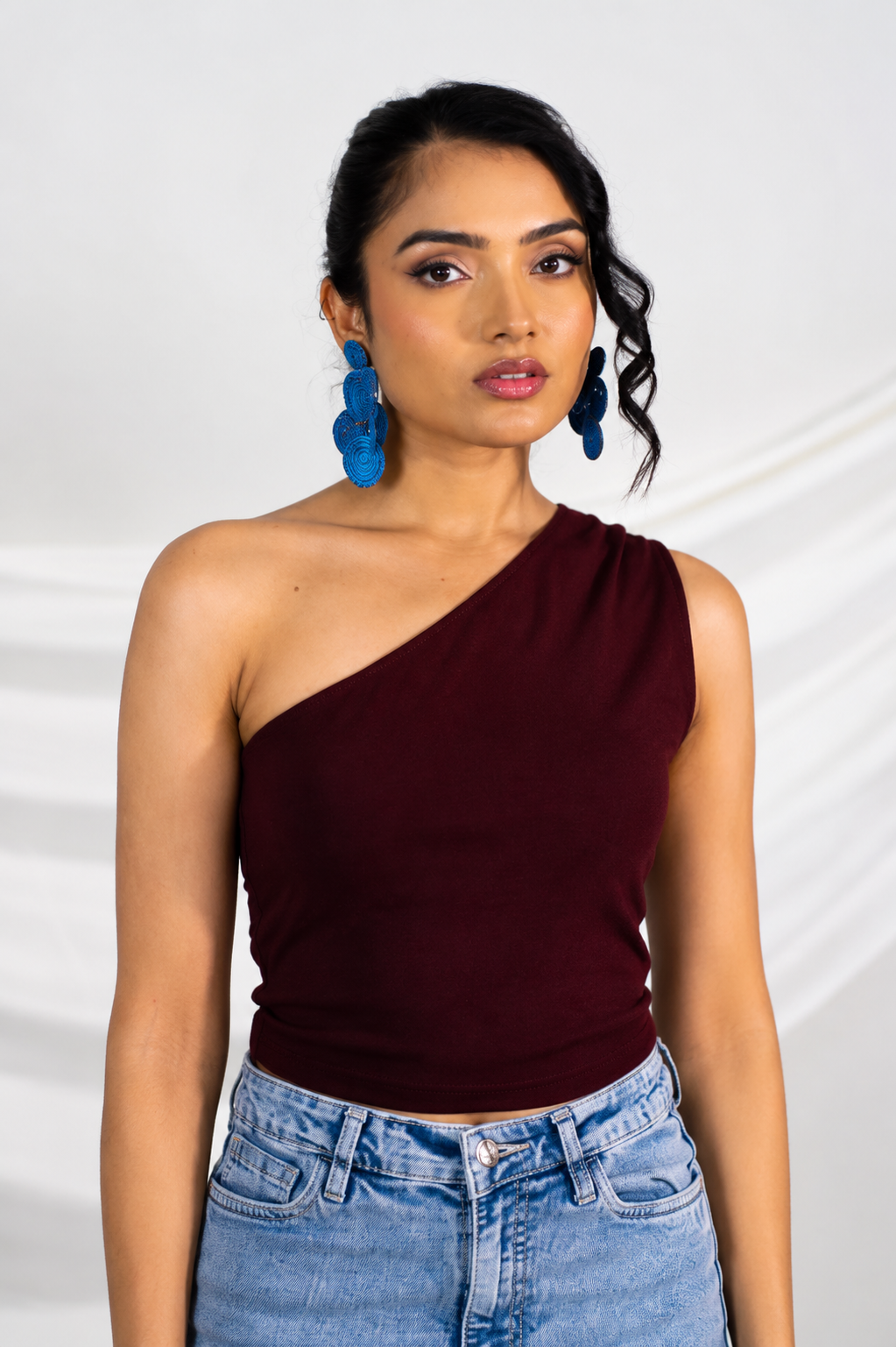 Maroon Back Cut Out Top