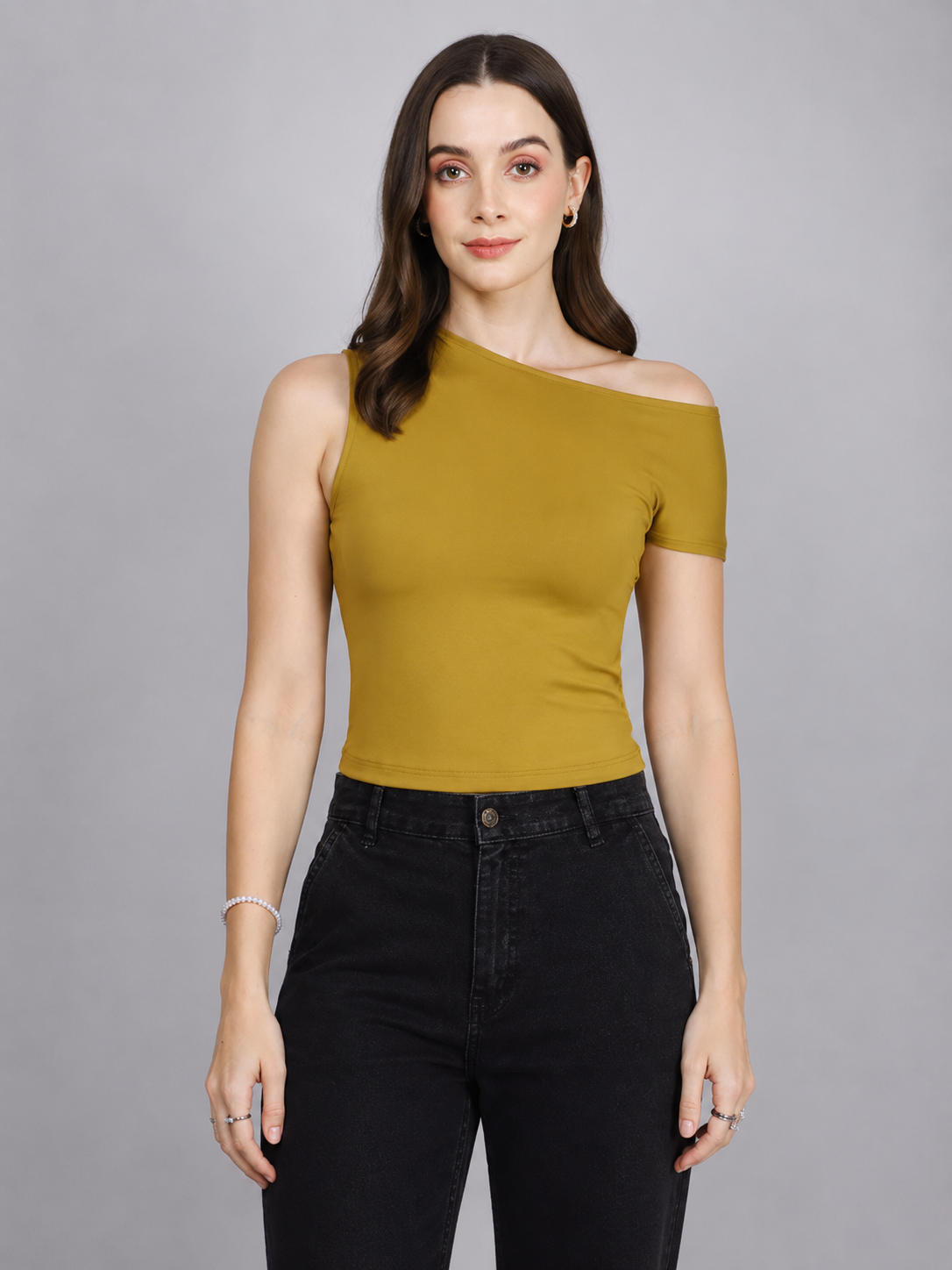 Olive Side Rouch Top