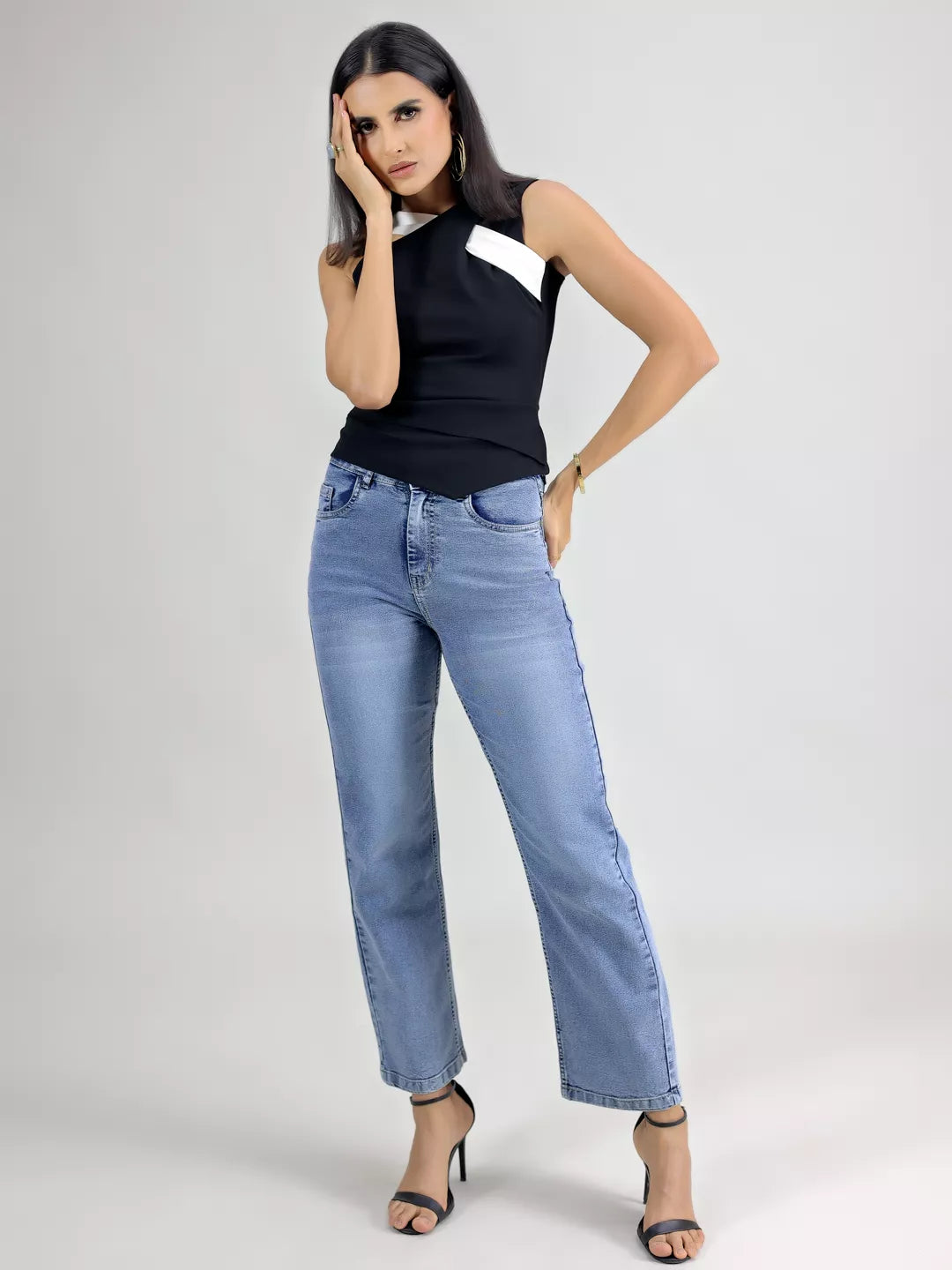 Black Front Cris Cross Top