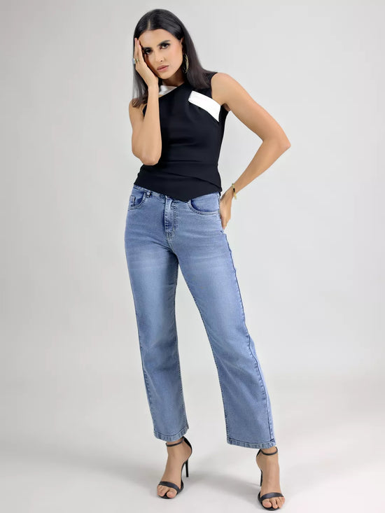 Black Front Cris Cross Top