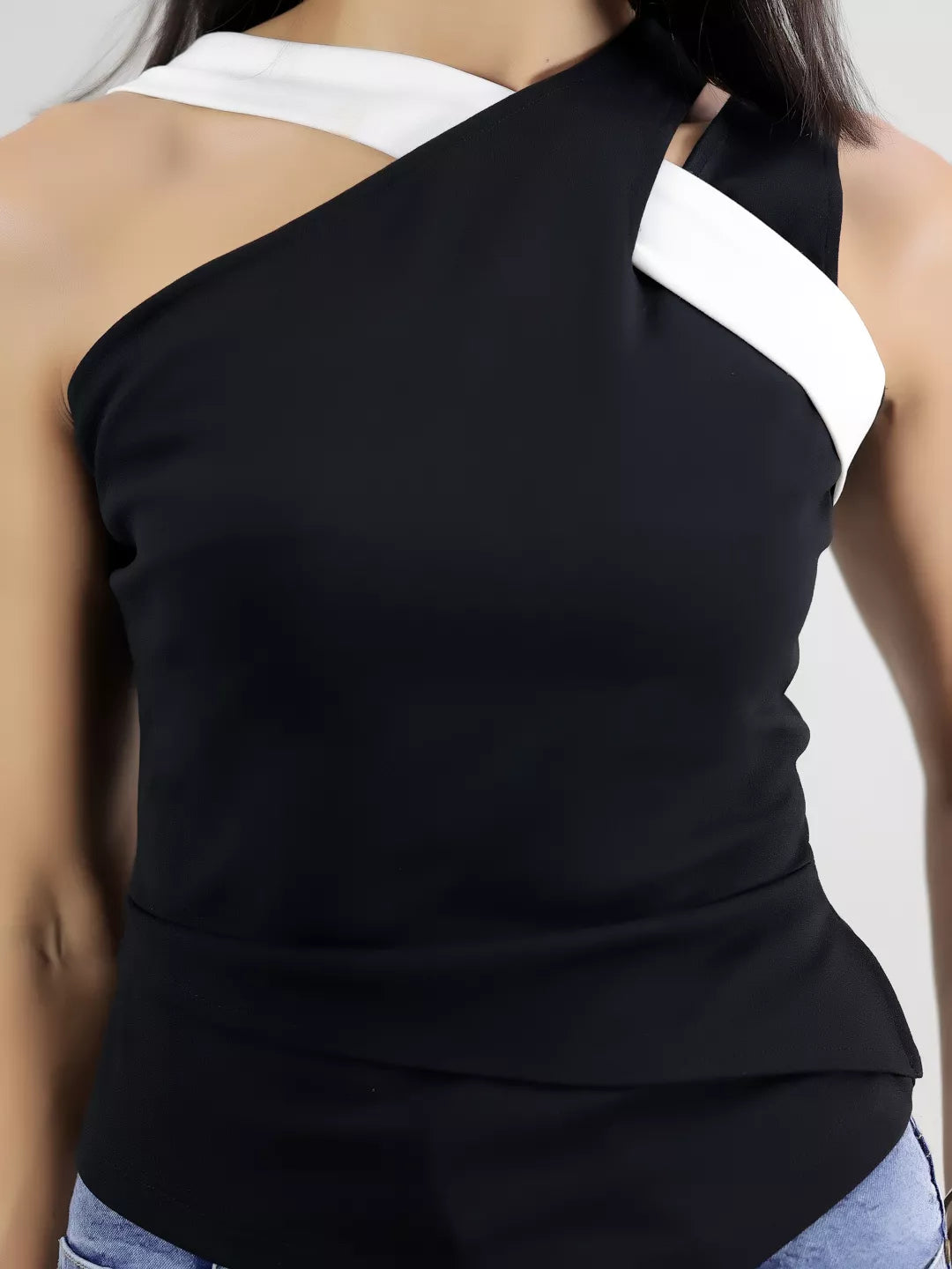 Black Front Cris Cross Top