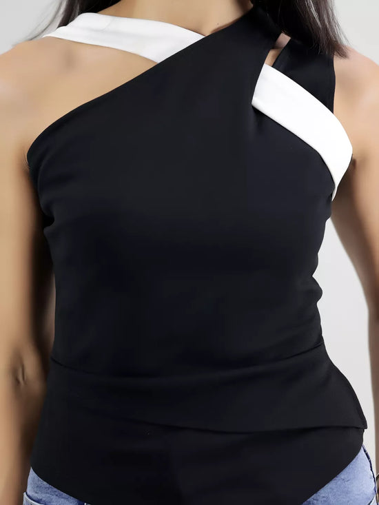 Black Front Cris Cross Top