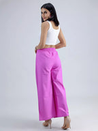Playful Stripe Peplum Top & Wide-Leg Pants Co-Ord Set