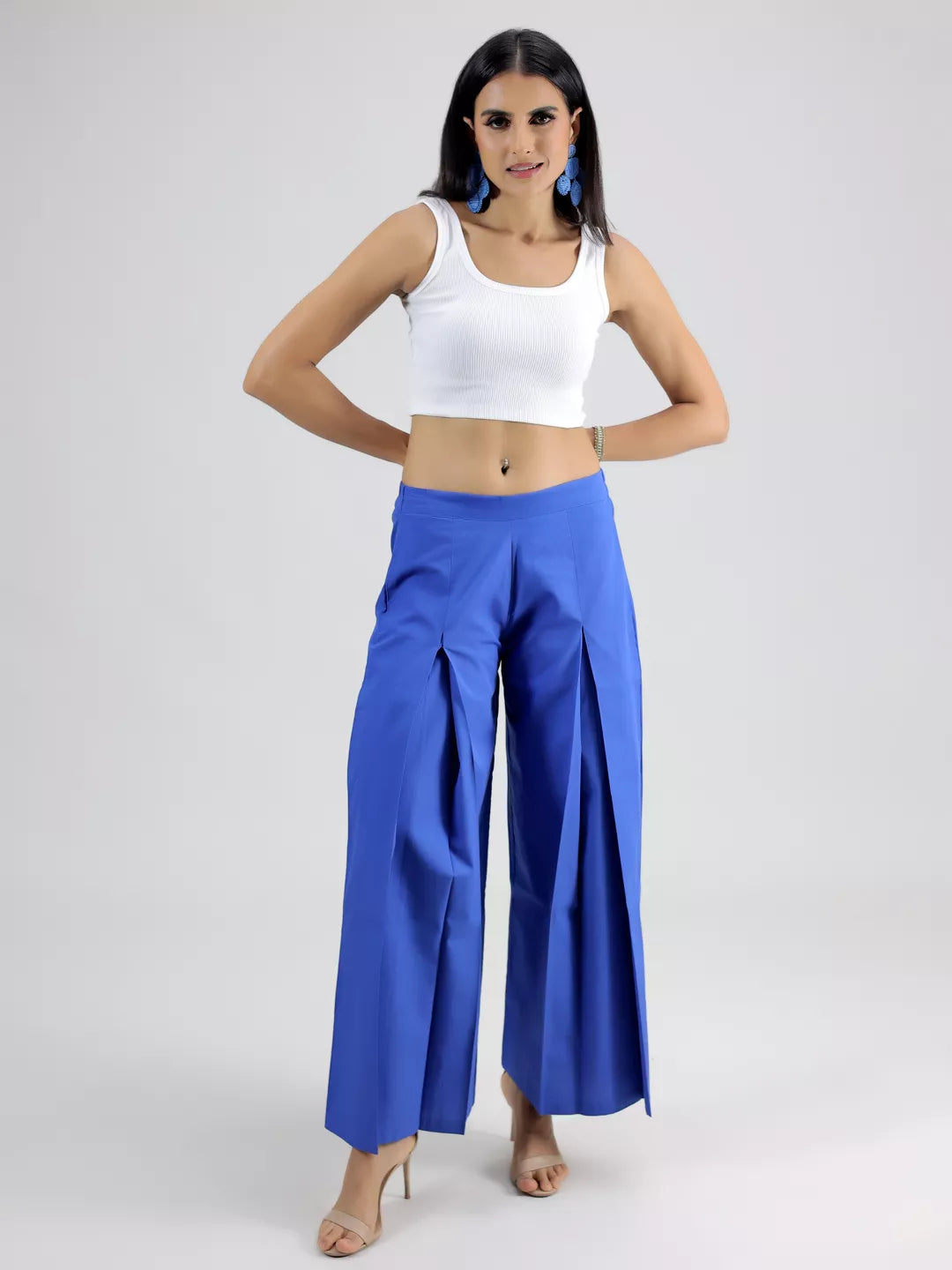 Blue Front Pleasted Pant