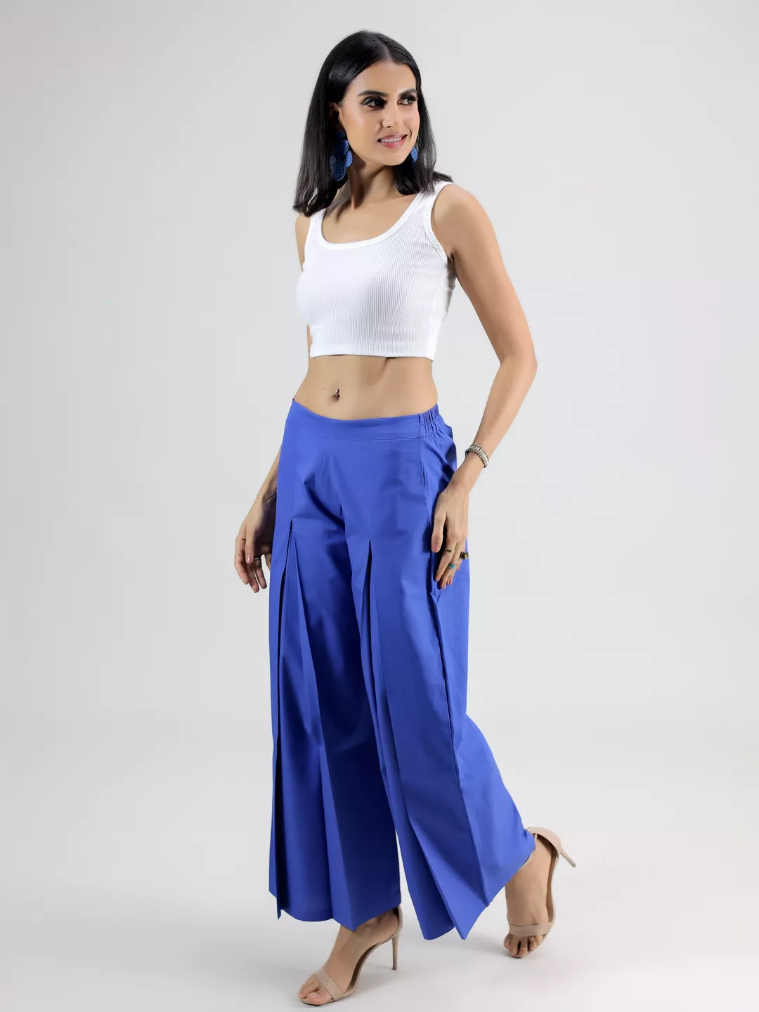 Blue Front Pleasted Pant