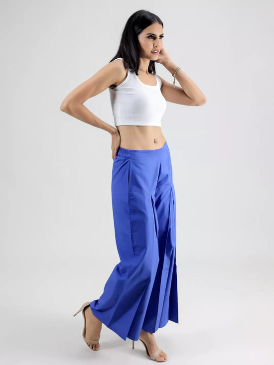 Blue Front Pleasted Pant