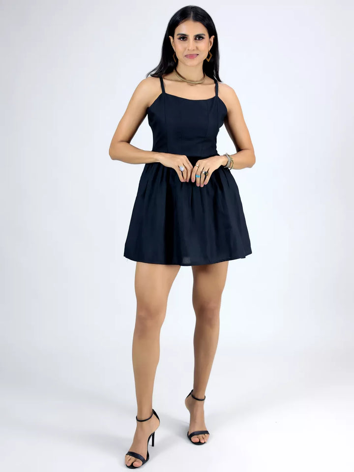 Black Mini Back Cut Out Dress