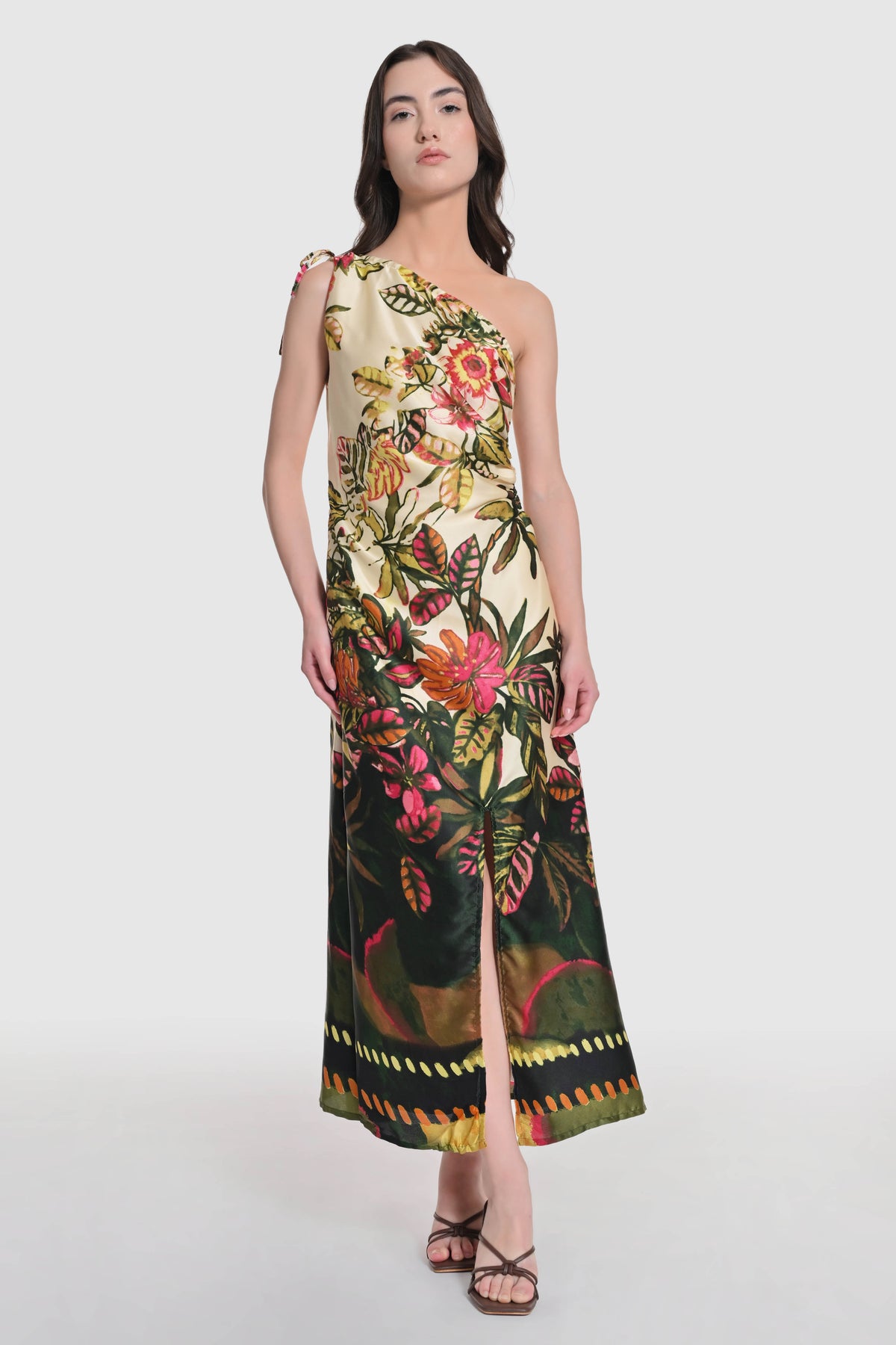 Forest Reverie One Shoulder Dress