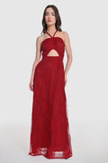 Crimson Eclipse Cutout Dress