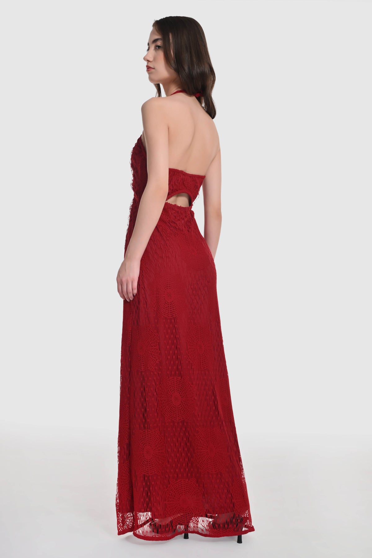 Crimson Eclipse Cutout Dress