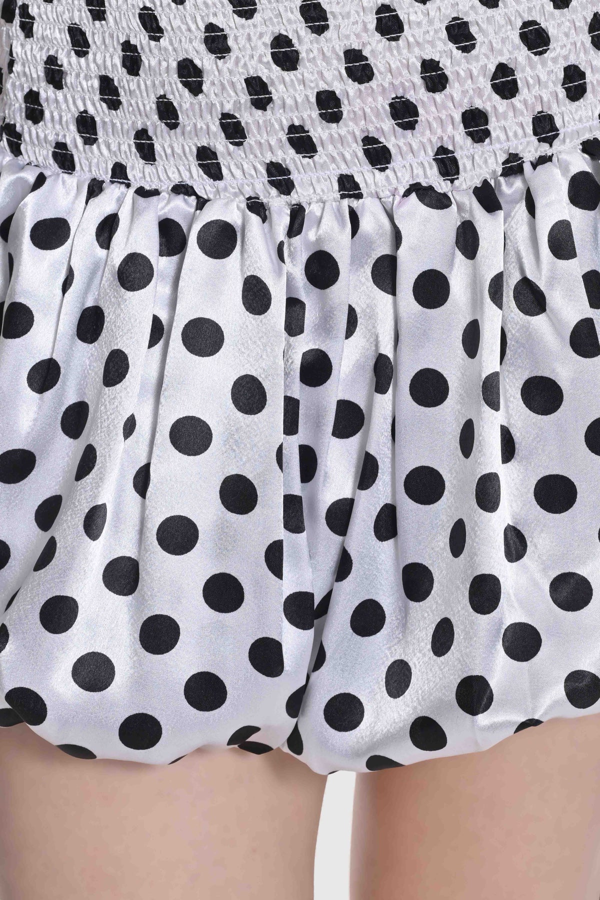 Polka Halter Neck Smocked Dress