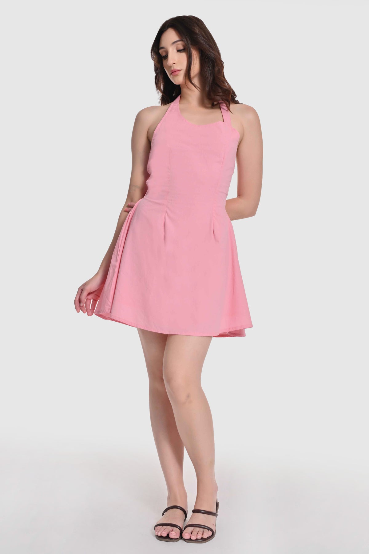 Pink Halter Neck Dress
