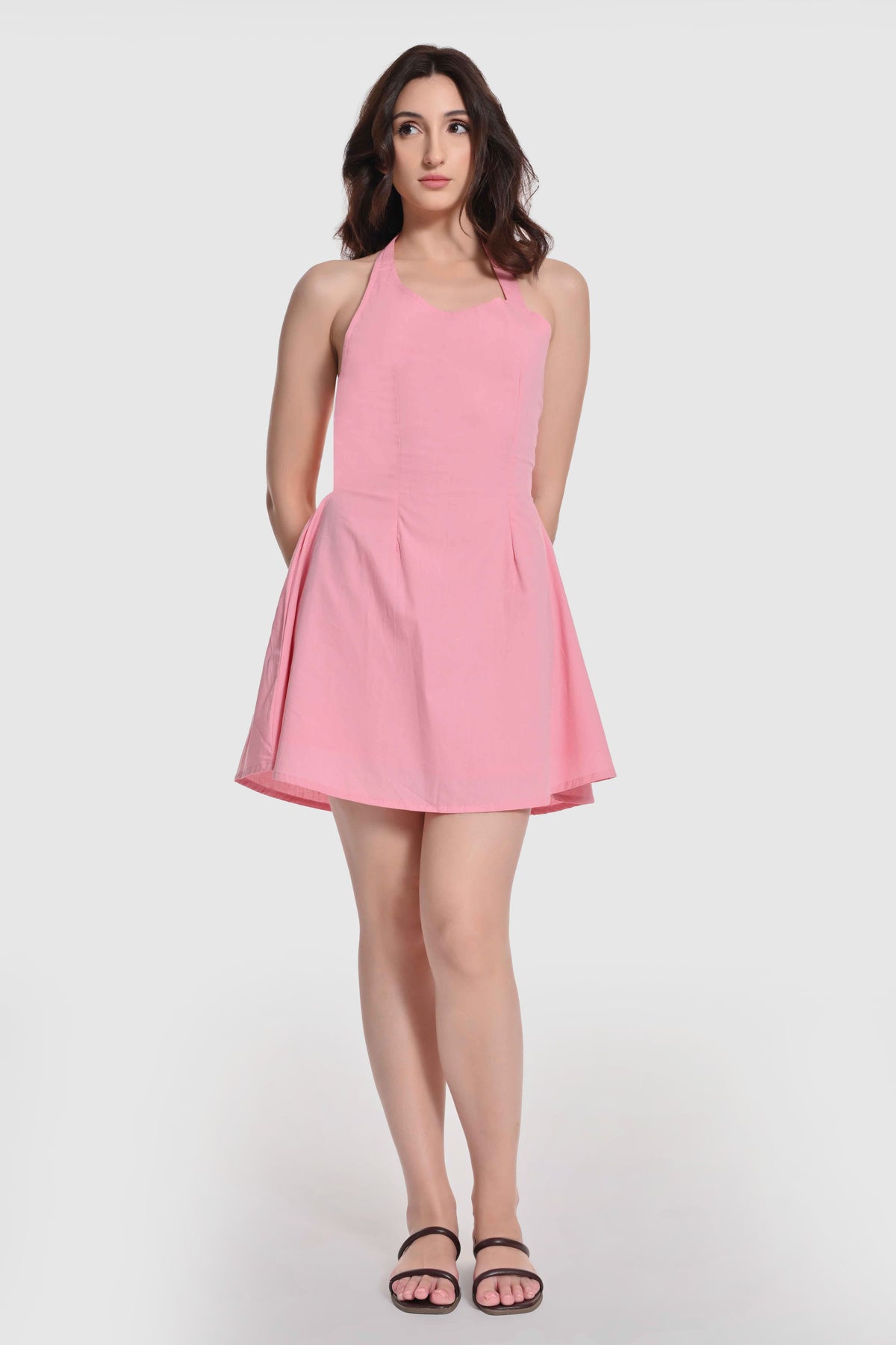 Pink Halter Neck Dress