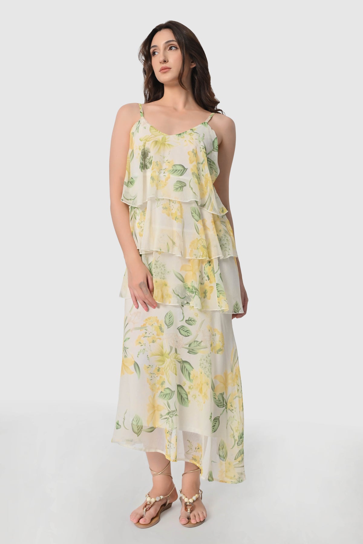 Floral Whisper Ruffle Dress