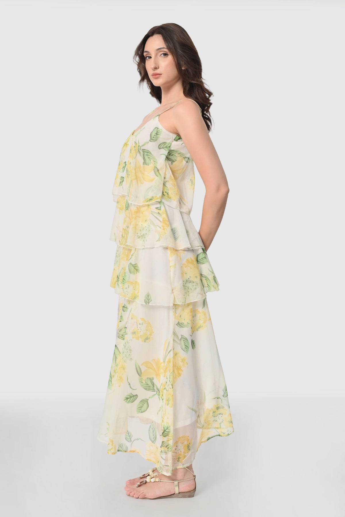Floral Whisper Ruffle Dress