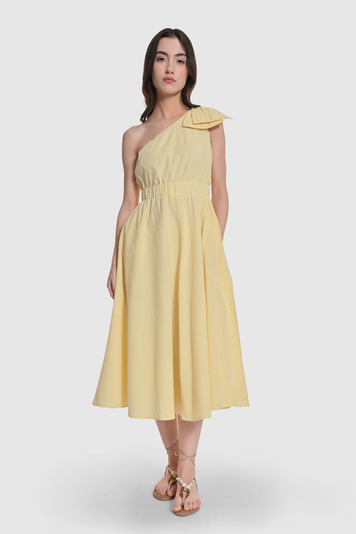 One Shoulder Midi length Dress
