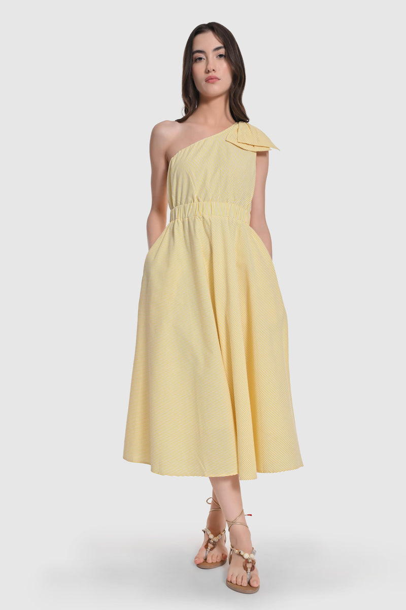 One Shoulder Midi length Dress
