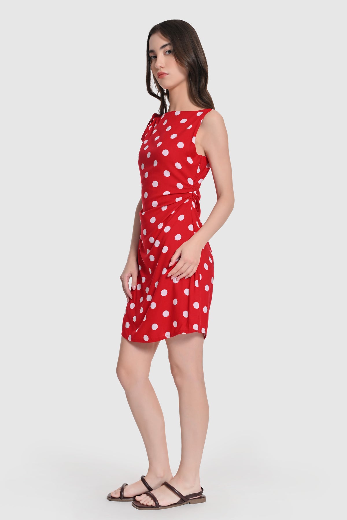 Polka Tie-Shoulder  Bodycon dress