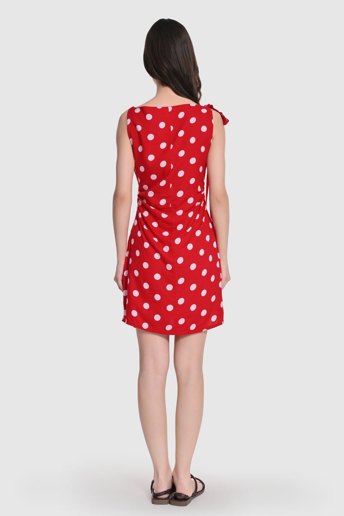 Polka Tie-Shoulder  Bodycon dress