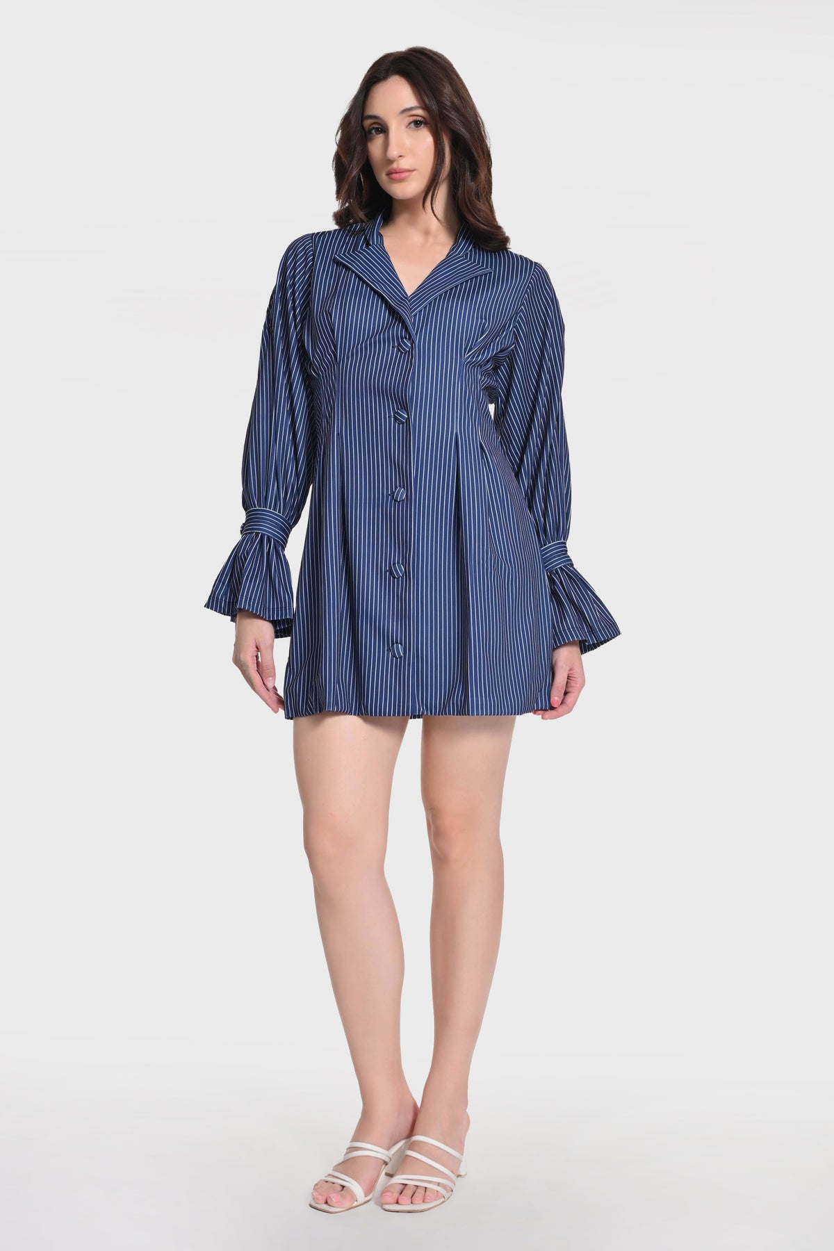 Bishop-Sleeve Blazer Style Dress
