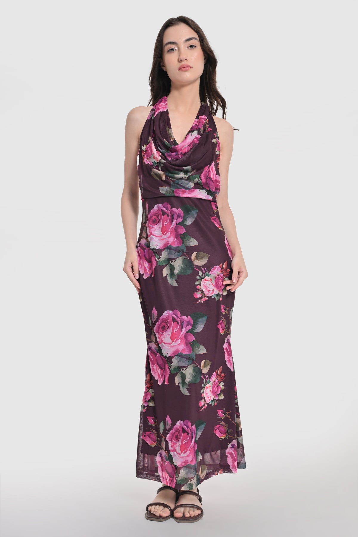 Rose Garden Cowl Neck Dress
