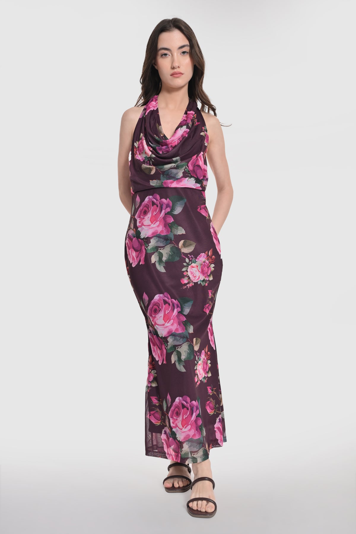 Rose Garden Cowl Neck Dress
