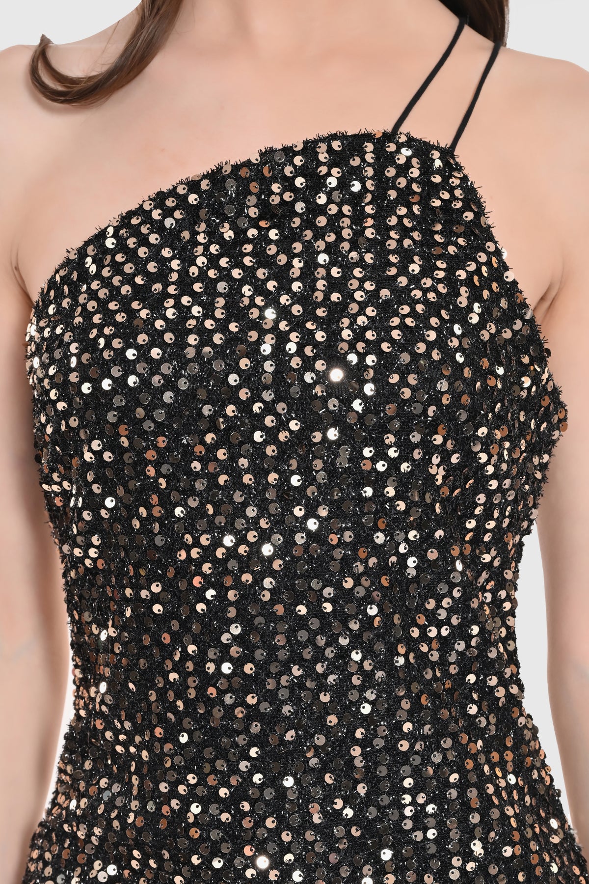 Midnight Muse Sequin One Shoulder Mini Dress
