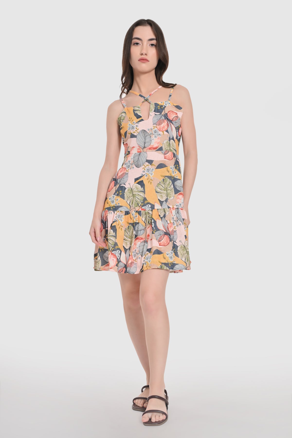 Tropical Bloom Mini Dress
