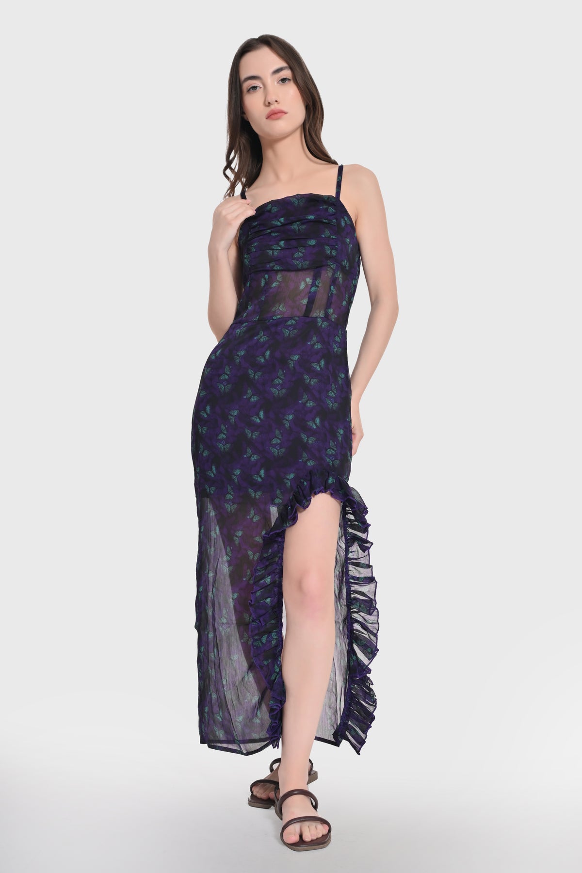 Midnight Butterfly Mesh Dress