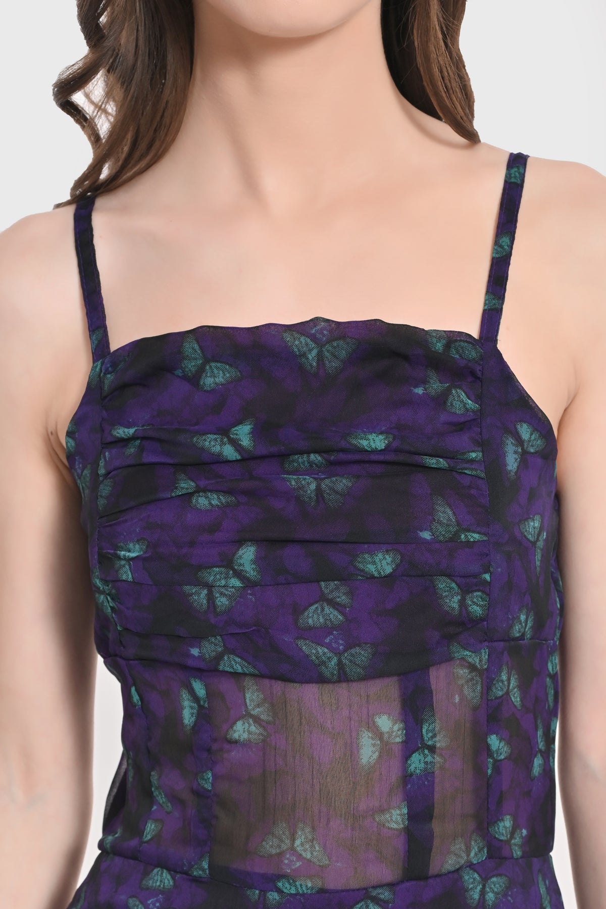 Midnight Butterfly Mesh Dress