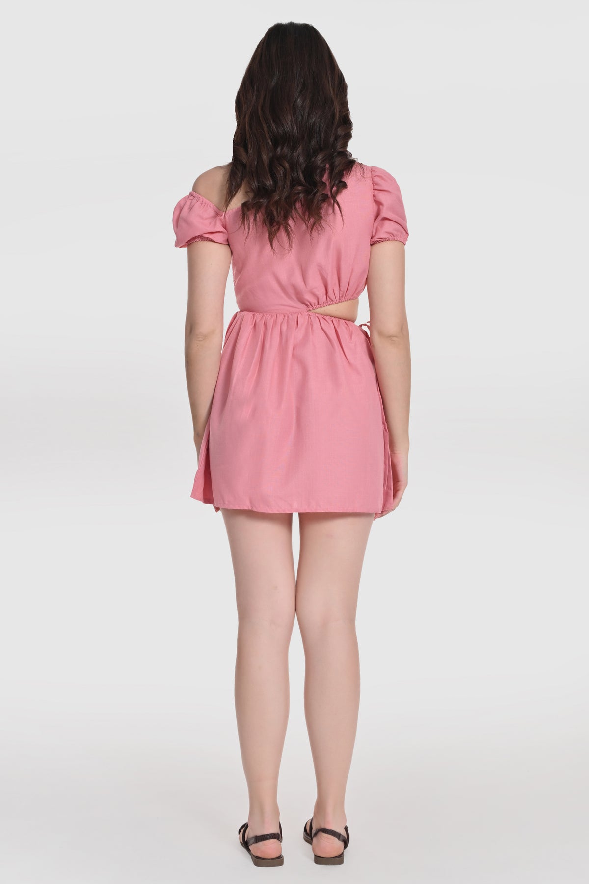 Pink Waist Cut Out Mini Dress