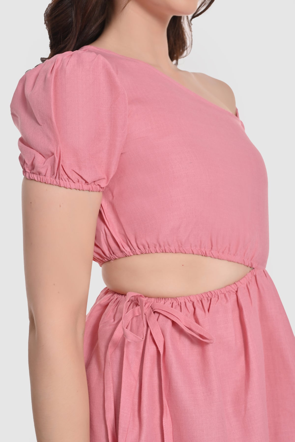 Pink Waist Cut Out Mini Dress