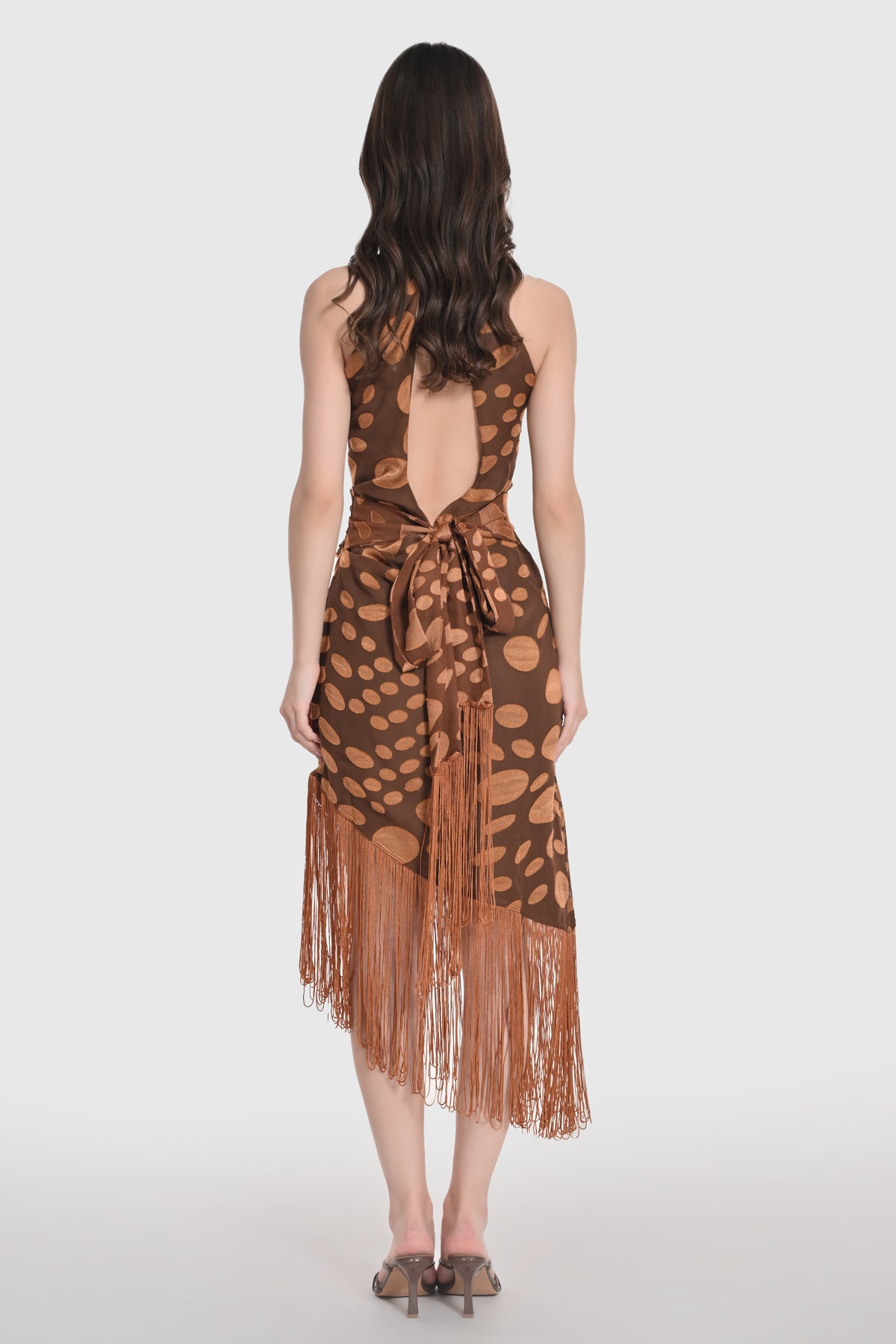 Dusky Polka Halter Neck Dress