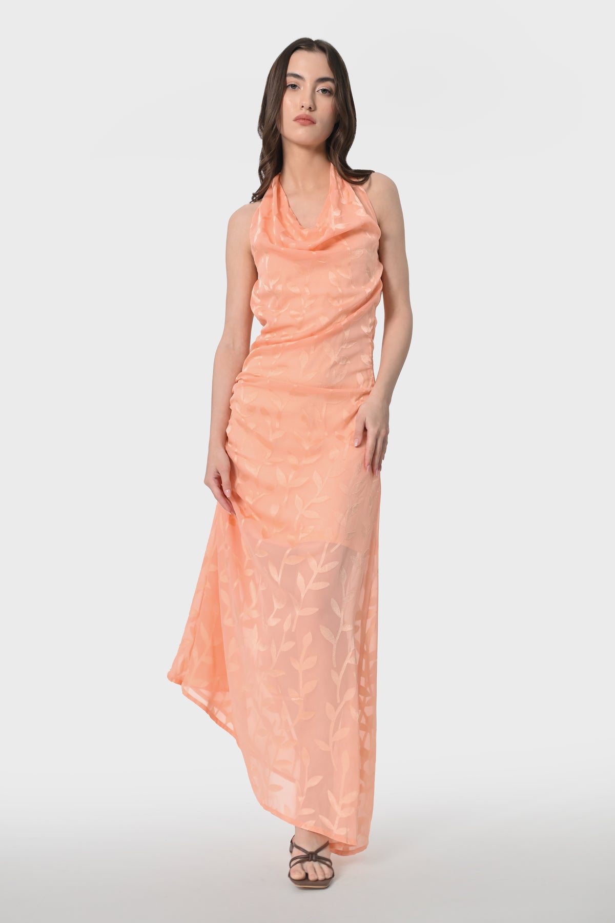 Apricot Aura Asymmetrical Dress