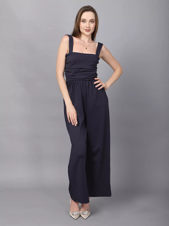 Navy Back Knot Jumpsuit