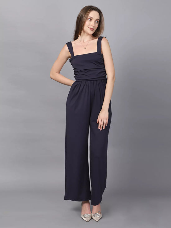 Navy Back Knot Jumpsuit