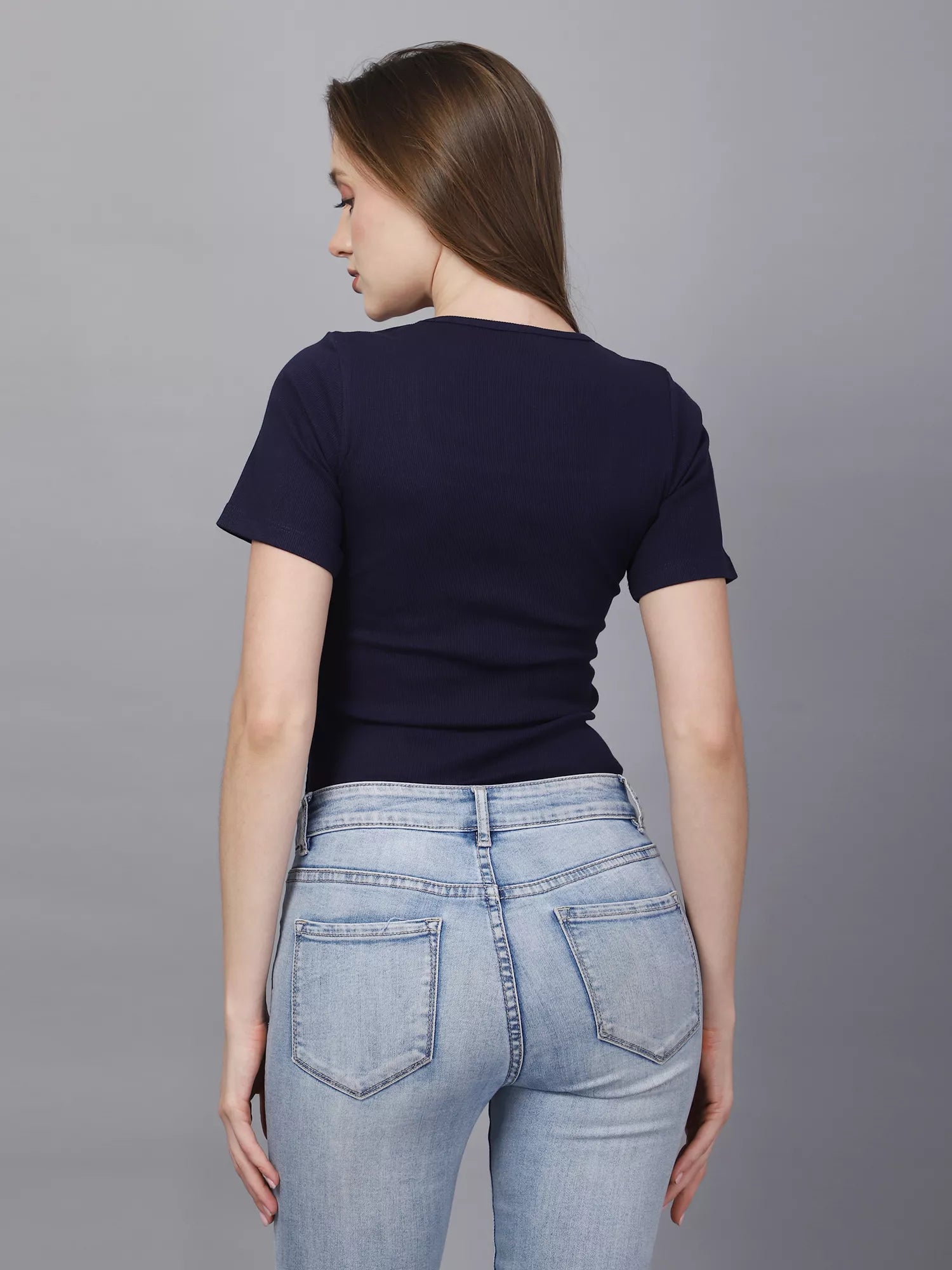 Navy Square Neck Bodysuit