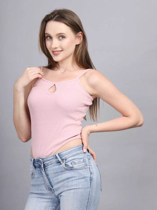 Pink Front Keyhole Bodysuit