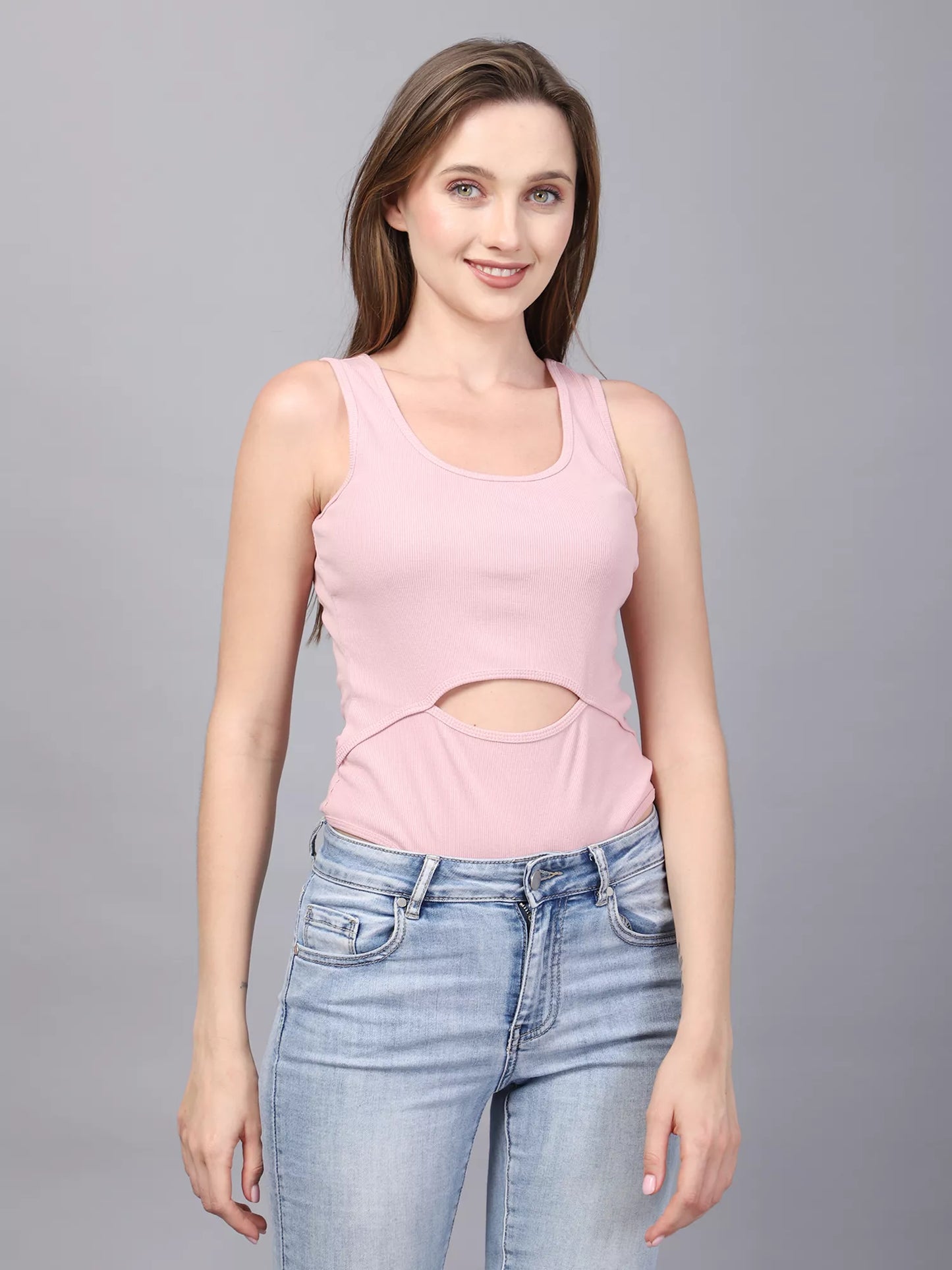 Pink Moon Cutout Bodysuit