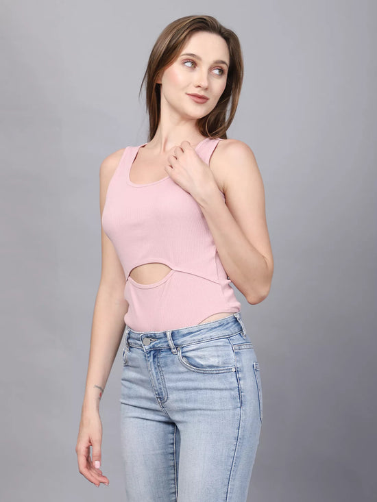 Pink Moon Cutout Bodysuit
