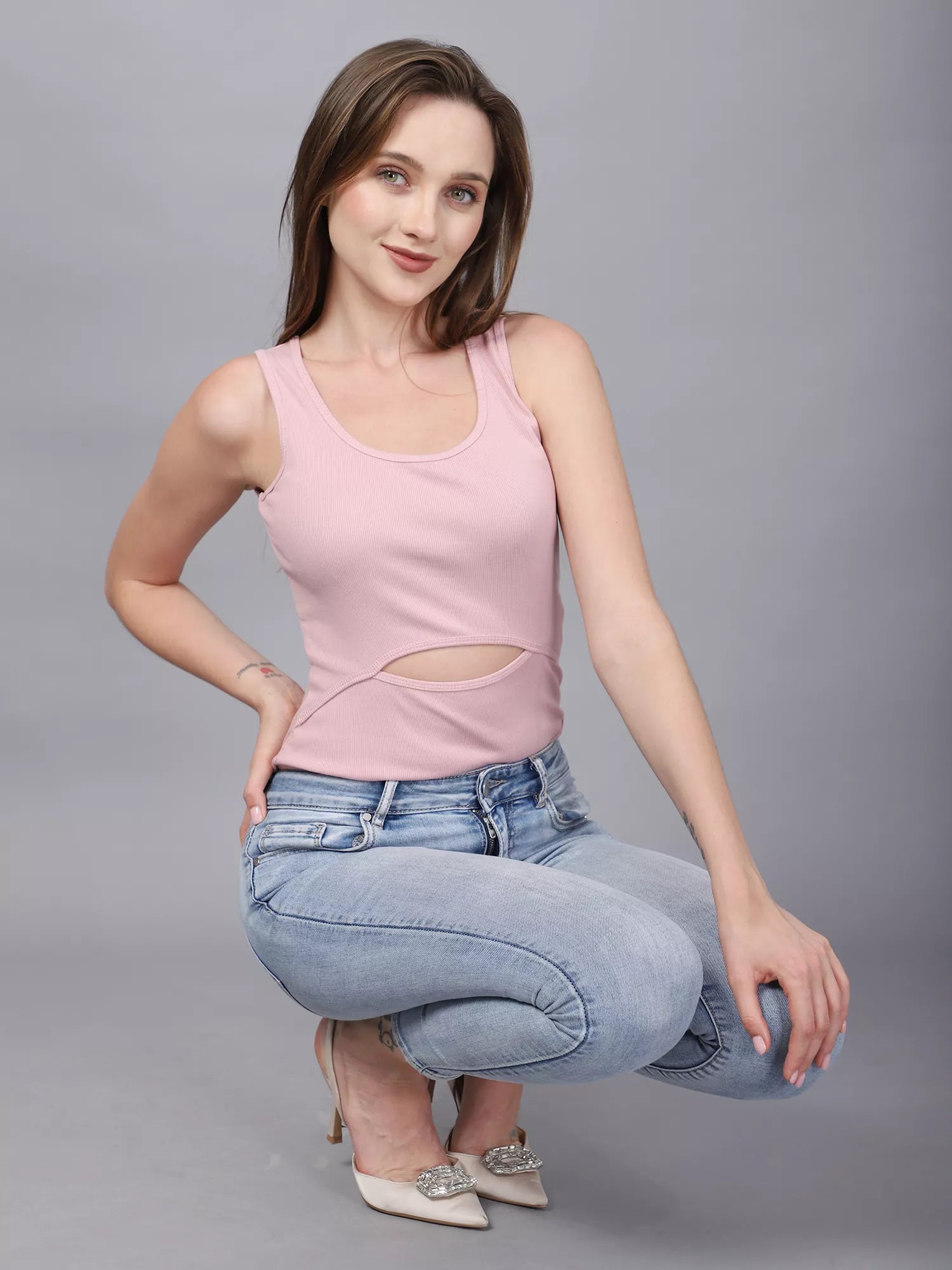 Pink Moon Cutout Bodysuit